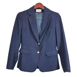 AUBERGINE Navy Blue Wool Blazer Women's Size 8